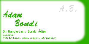 adam bondi business card