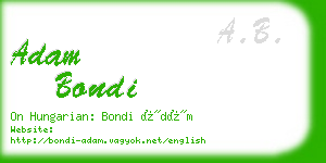adam bondi business card